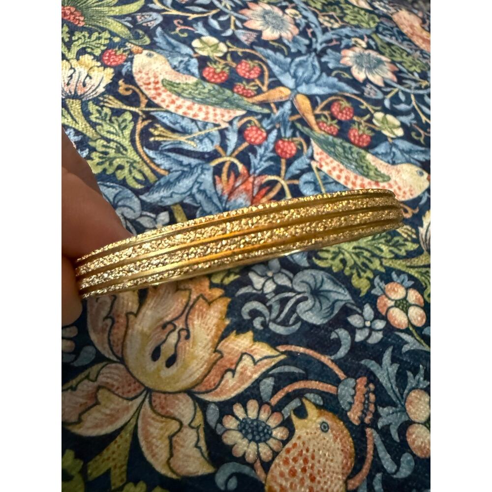 Monet Simple Gold Textured Bangle - Picture 4 of 4